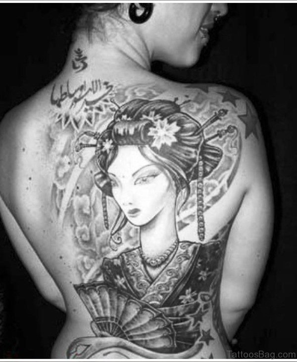 Geisha Tattoo On Back