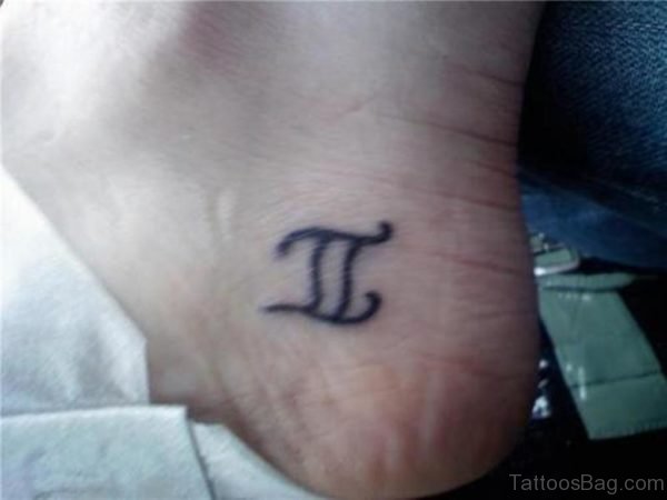 Gemini Zodiac Sign Tattoo On Ankle