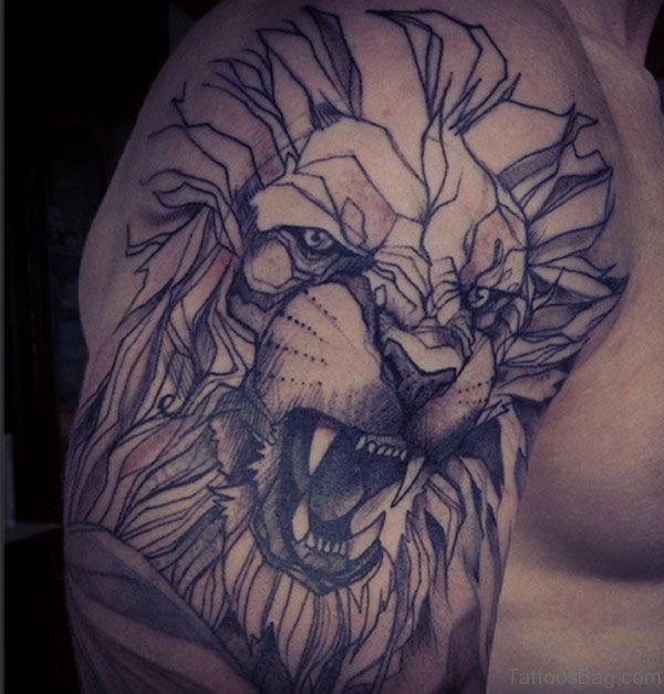 Lion Shoulder Tattoo 