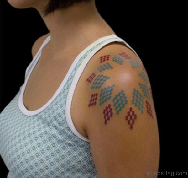 Geometric Shoulder Tattoo Design 