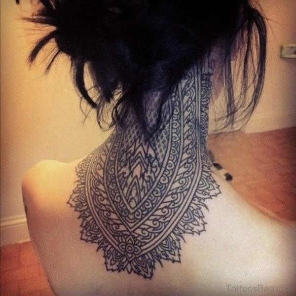 Geometric Tattoo On Nape 