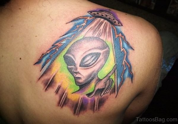 Good Alien Tattoo On Back