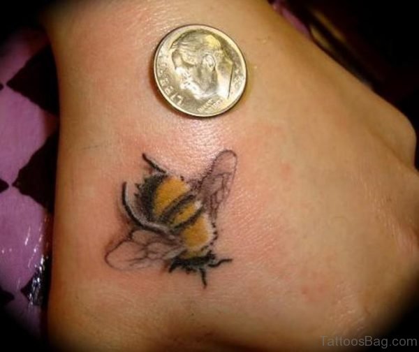 Good Bee Tattoo On Hand