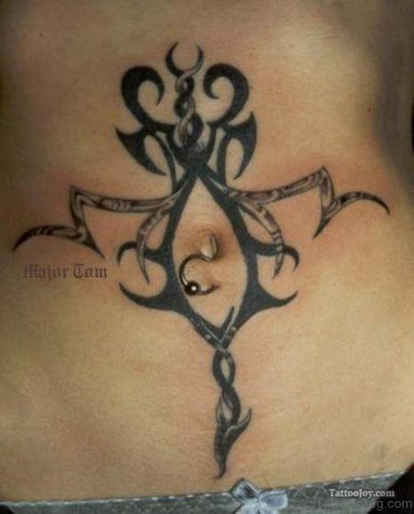 Good Tribal Tattoo On Stomach 