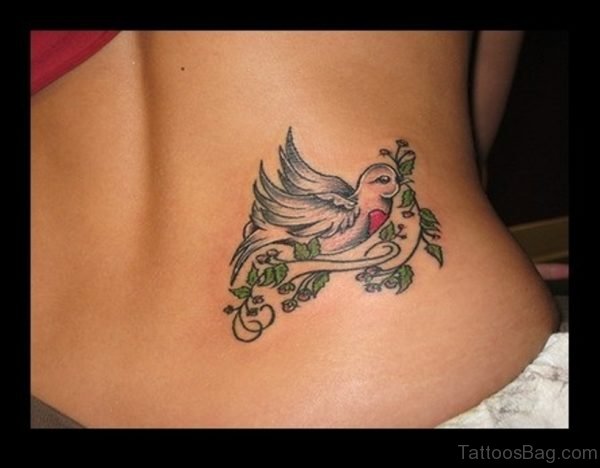 Gorgeous Dove Tattoo On Waist