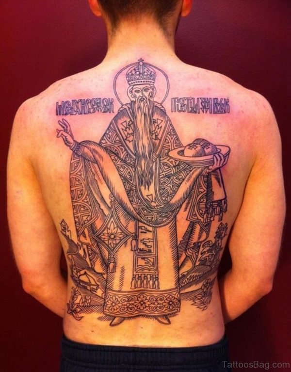Gorgeous Religious Tattoo On Back Body