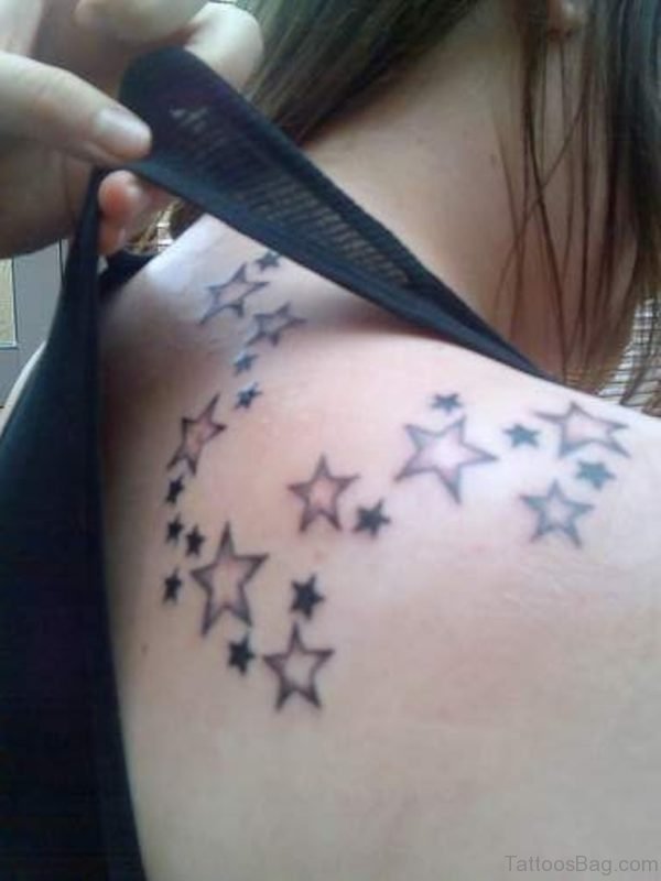 Graceful Star Shoulder Tattoo 