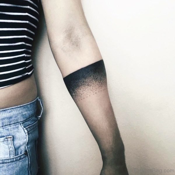 Gradient Band Tattoo On Arm