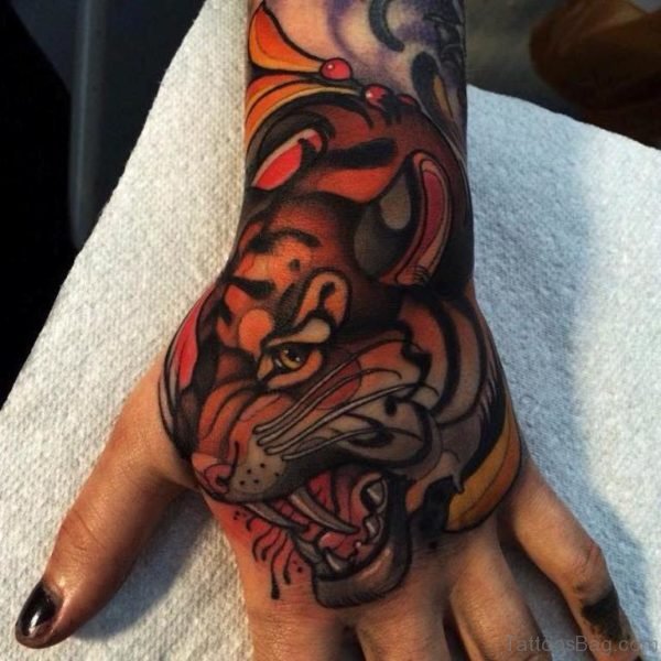 Great Tiger Tattoo On hand
