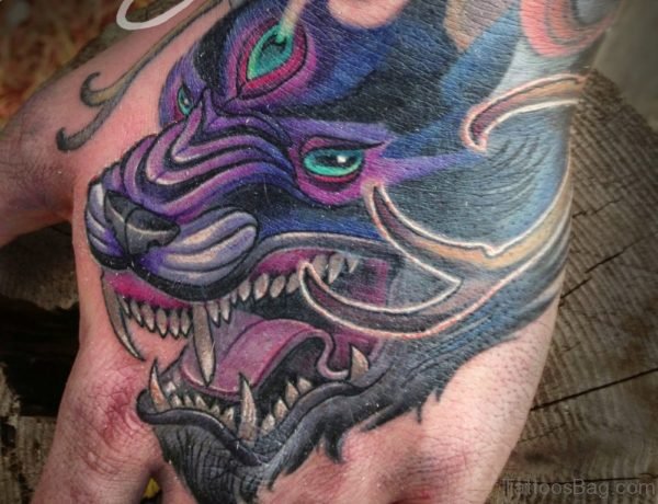 Great Wolf Tattoo On hand