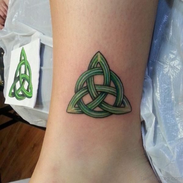 Green Knot Tattoo On Ankle