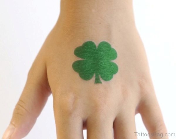 Green Leaf Tattoo On hand