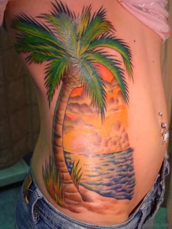 Green Palm Tree Tattoo