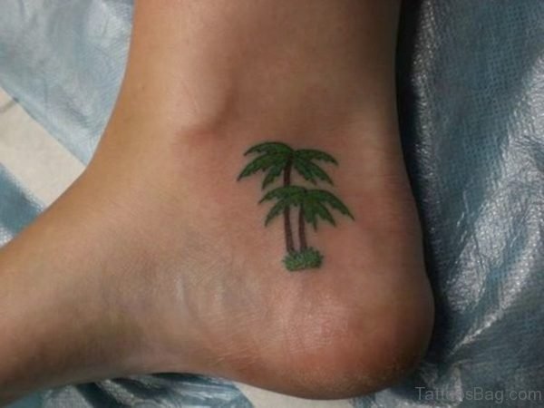 Green Sunset Tattoo On Foot