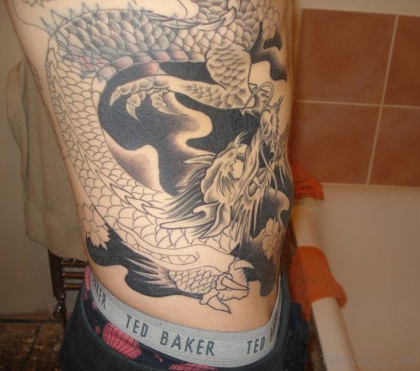 Grey Dragon Tattoo 