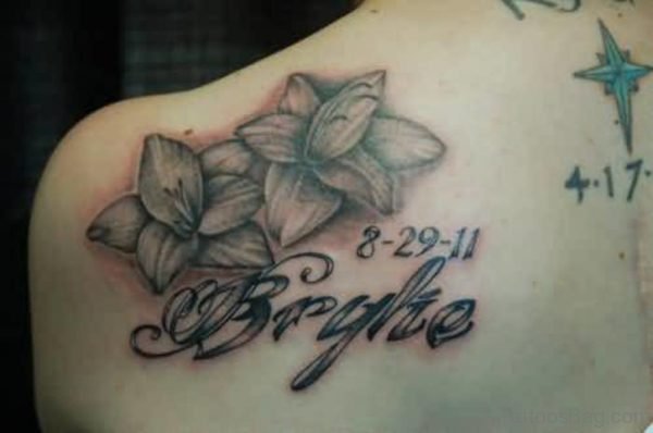 Grey Flower Tattoo Design