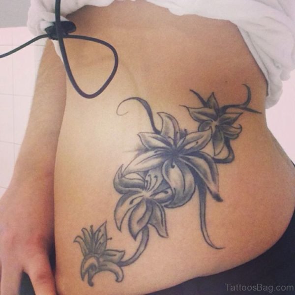 Grey Flowers Tattoo 