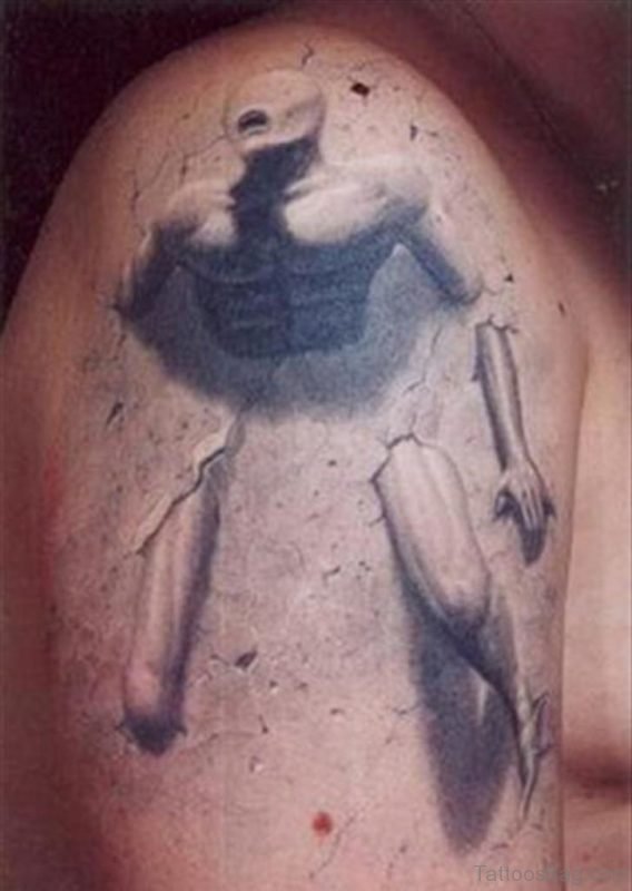 Grey Inked Alien Tattoo 