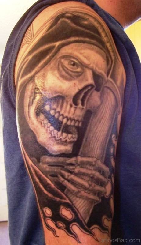 Grim Reaper Tattoo On Shoulder 1