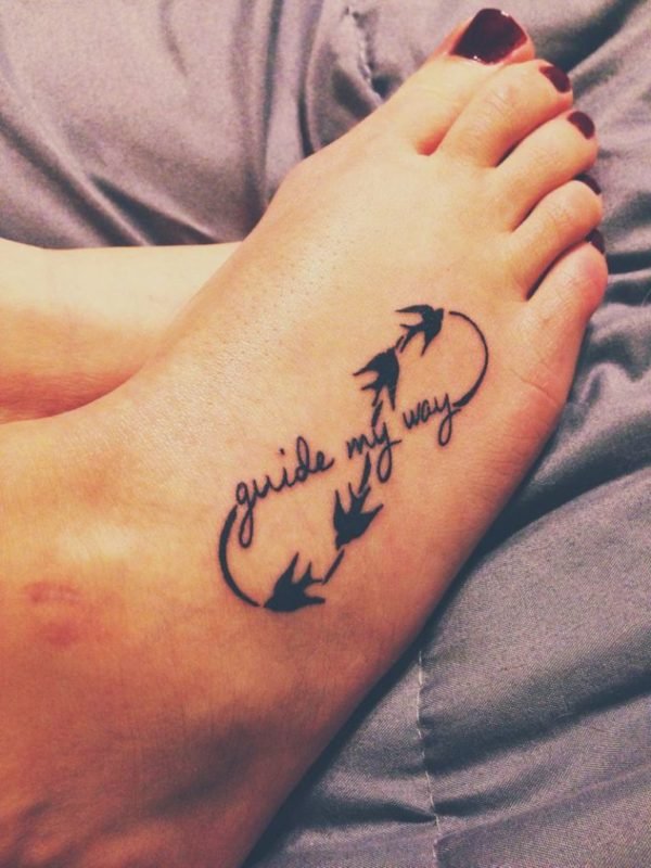 Guide My Way Infinity Tattoo On Foot