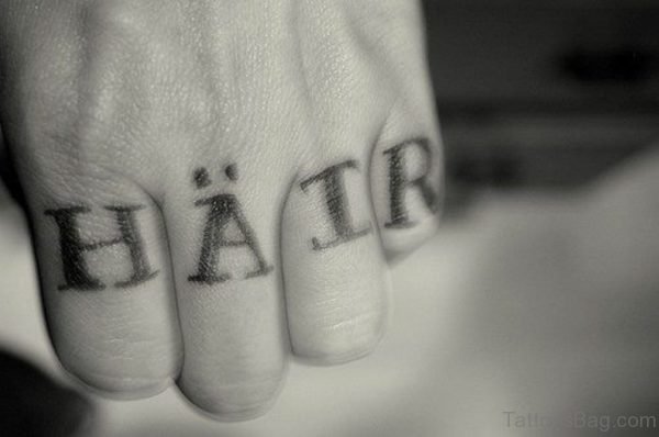 have Hope Word Tattoo On knuckle 