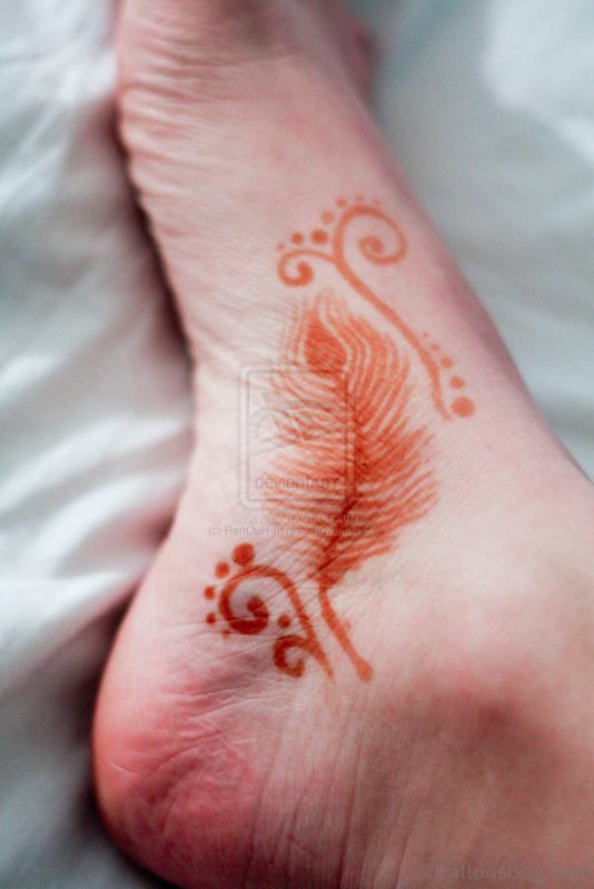 Henna Peacock Feather Tattoo