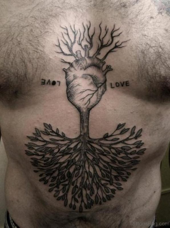 Herat And Tree Tattoo