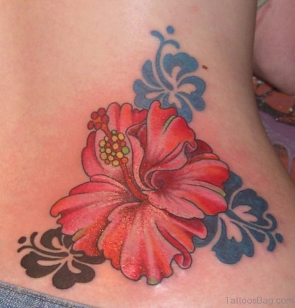 Hibiscus Flower Tattoos On Waist