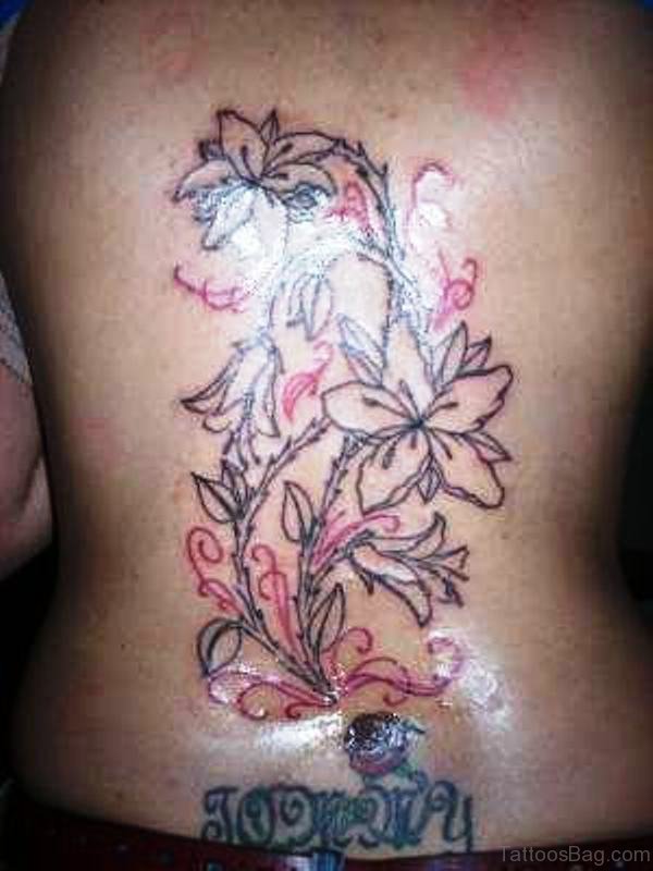 Hibiscus Vine Tattoo On Back