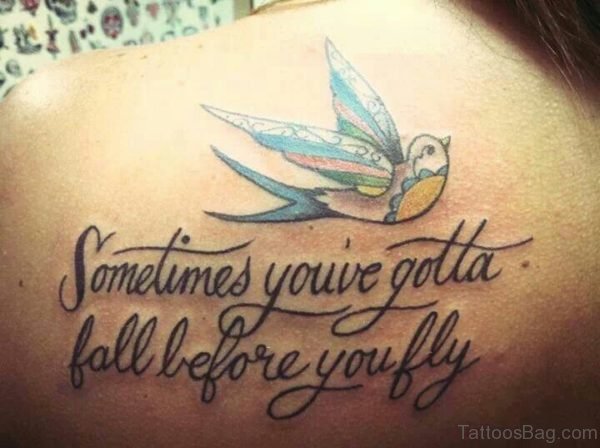 Hummingbird Tattoo Design On Back 