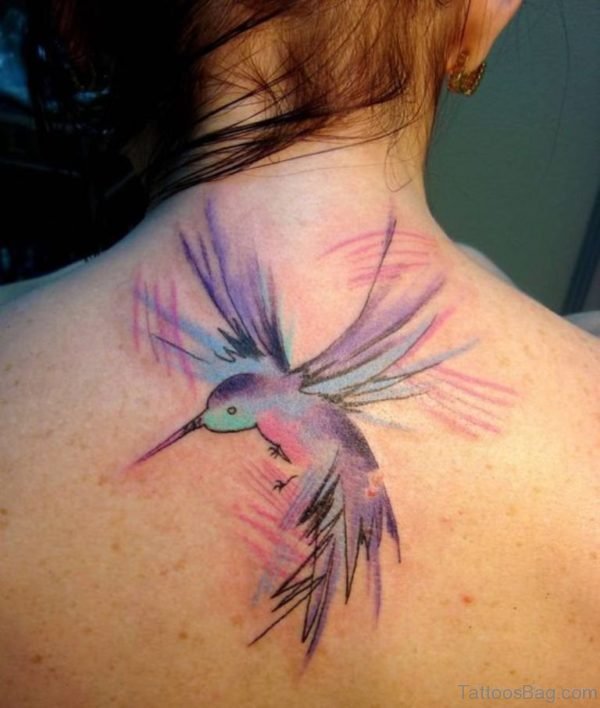 Hummingbird Tattoo On Nape