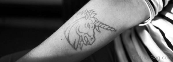 Image Of Black Outline Unicorn Tattoo