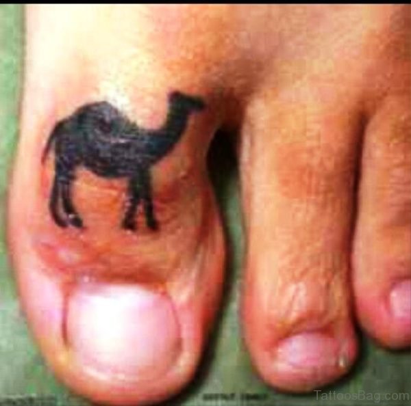 Image Of Camel Tattoo On Toe