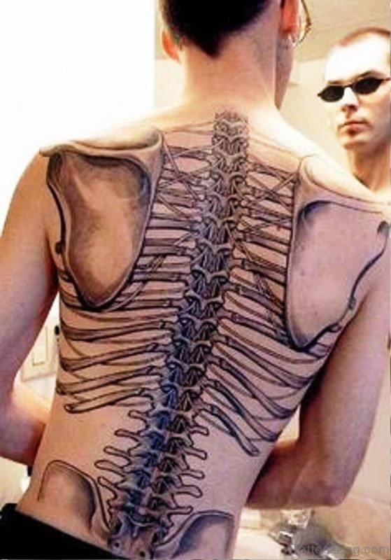 Image Of Skeleton Tattoo On Back
