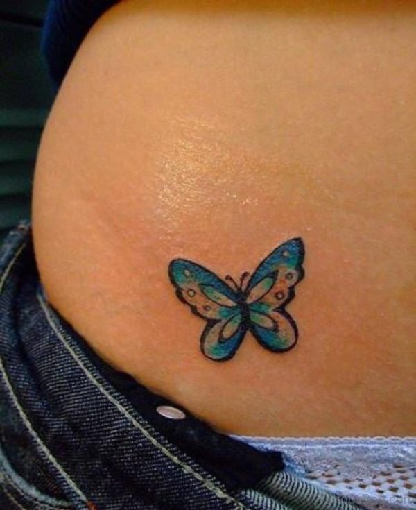 Impressive Butterfly Tattoo On Waist