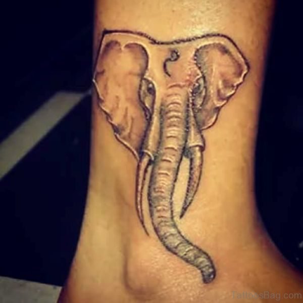 Impressive Elephant Ankle Tattoo