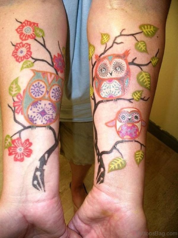 Impressive Owl Tattoo On Arm 