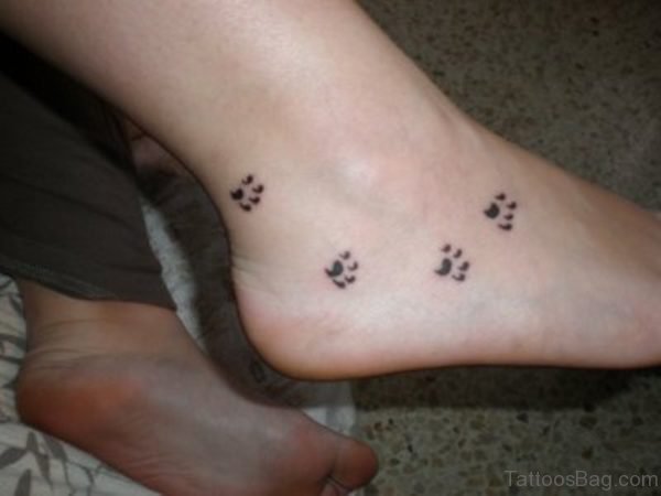 Impressive Paw Tattoo On Foot