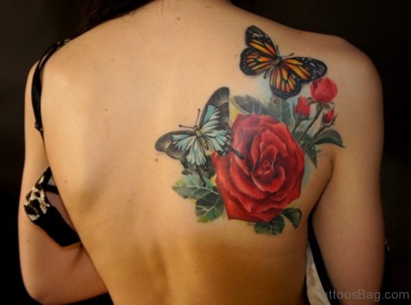 Impressive Rose Tattoo On Shoulder