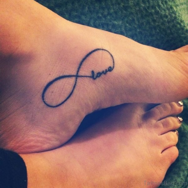 Infinity Love Tattoo On Ankle