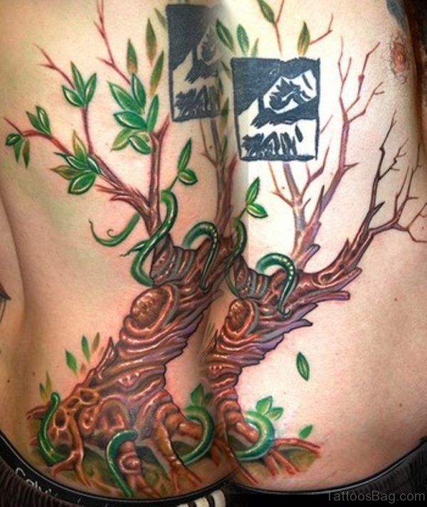 Ivy Tree Tattoo On Rib Side