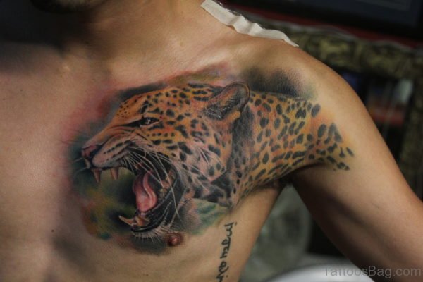 Jaguar Tattoo Deign On Chest