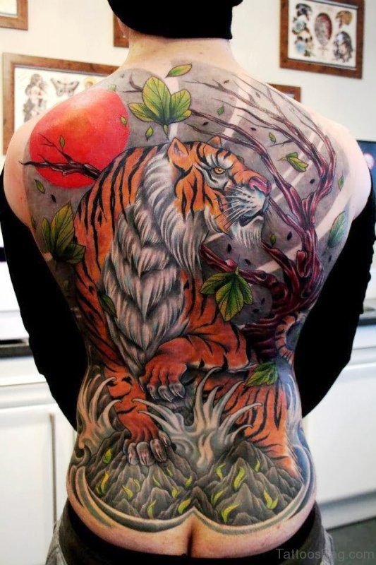 Japanese Tiger Tattoo On Back
