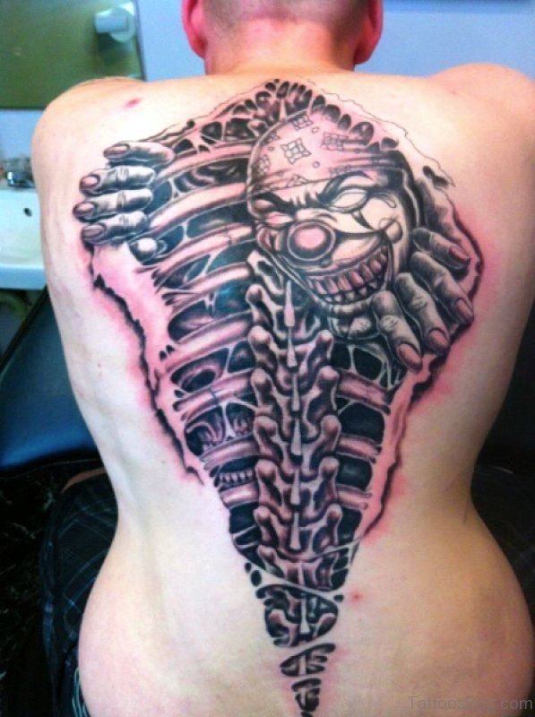Joker In Skeleton Tattoo Design