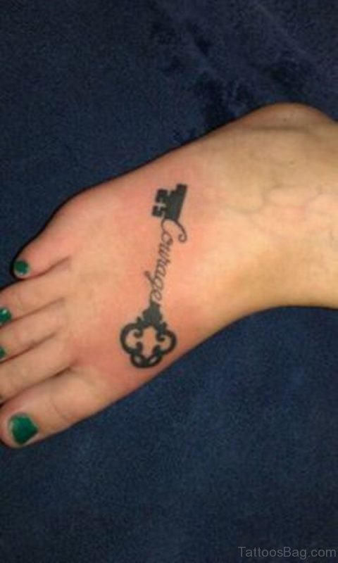 Key Tattoo On Foot