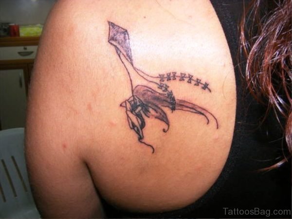 Kite Tattoo On Back Shoulder