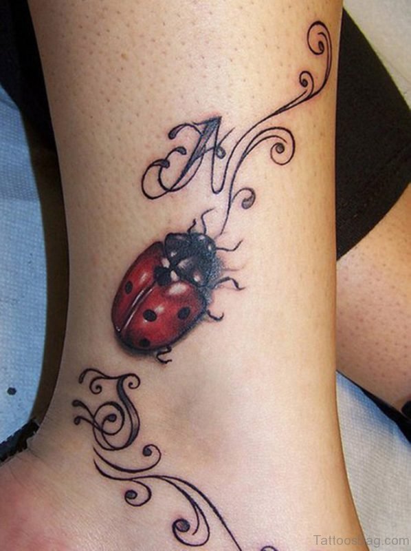 Ladybug Ankle Tattoo