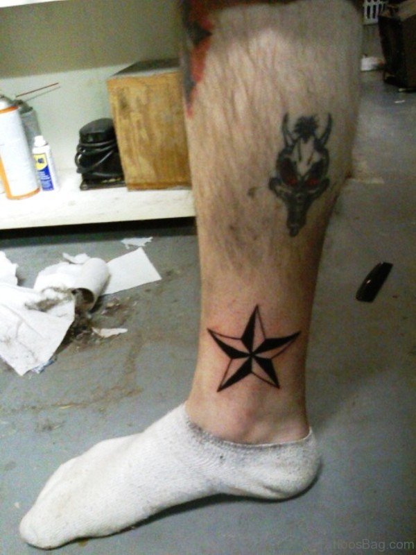 Large Star Tattoo On Ankle