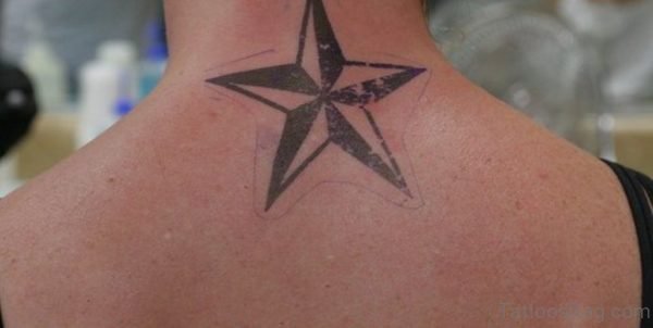 Large Stars Tattoo On Neck 