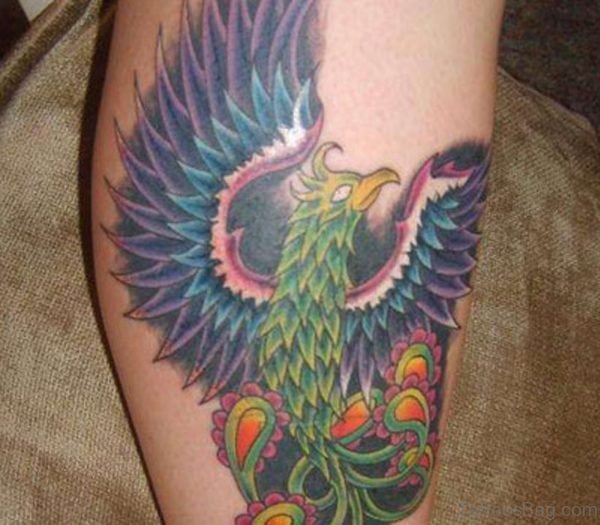 Leg Phoenix Tattoo 